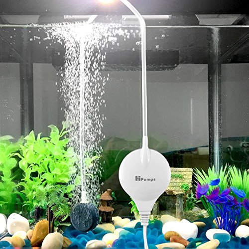 Aquarium Air Pump Chialstar Quietest Super Energy Saving 1.0W 15 Gallon for Fish Tank Oxygen Pump with Air Big Stone And Silicone Air Tube