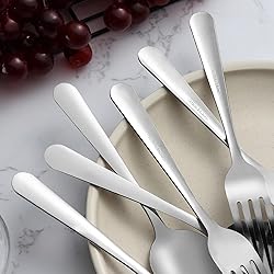 24-piece Forks and Spoons Silverware Set, Unokit