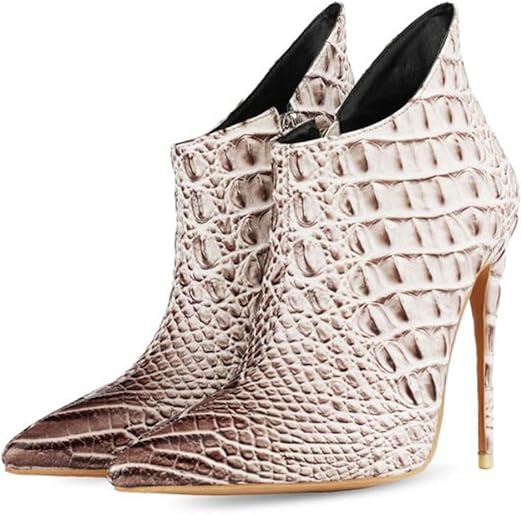 Amazon Co Jp セクシーなハイヒールアンクルブーツ 秋と冬のレザー指摘サイドジッパーブーツ女ウェディングパーティーシューズ 白 35 ホーム キッチン