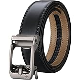 VANNANBA Genuine Leather Ratchet Belt Men Dress Automatic Buckle Belt for Men with Gift Box