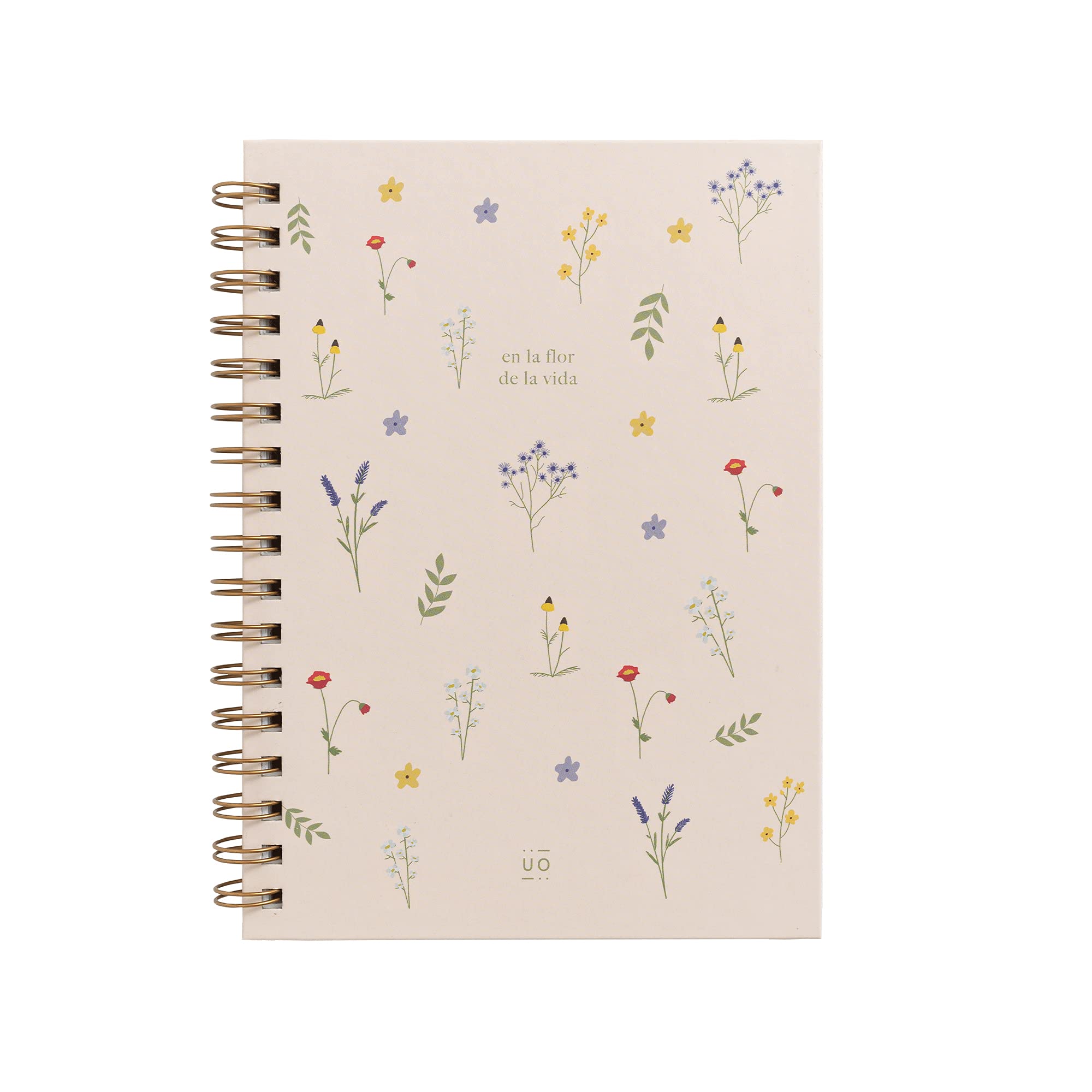 UO A5 Flower of Life Hardback Notebook 200 Pages Polka Dot Spiral Bound Notebook (15x22cm)