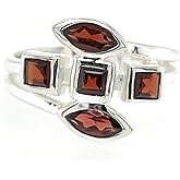 Natural 2ct Pyrope Garnet 925 Solid Sterling Silver Ring Size 5.75, 6, 7, 7.75, 8, 9
