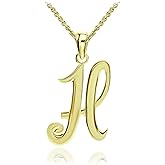 SEA OF ICE Letter Initial Necklace, Alphabet Letter Pendant Necklace, Sterling Silver, Gold, Rose Gold Necklace for Women, Elegant Initial Necklaces, Personalized Custom Women's Necklaces