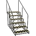 TOCRETOARE RV Steps with Handrail, Hot Tub Steps with Handrail, Portable Stairs Steps for 5th Wheel RV, Mobile Home Stairs Outdoor RV Step (6 Steps with 2 Handrails)