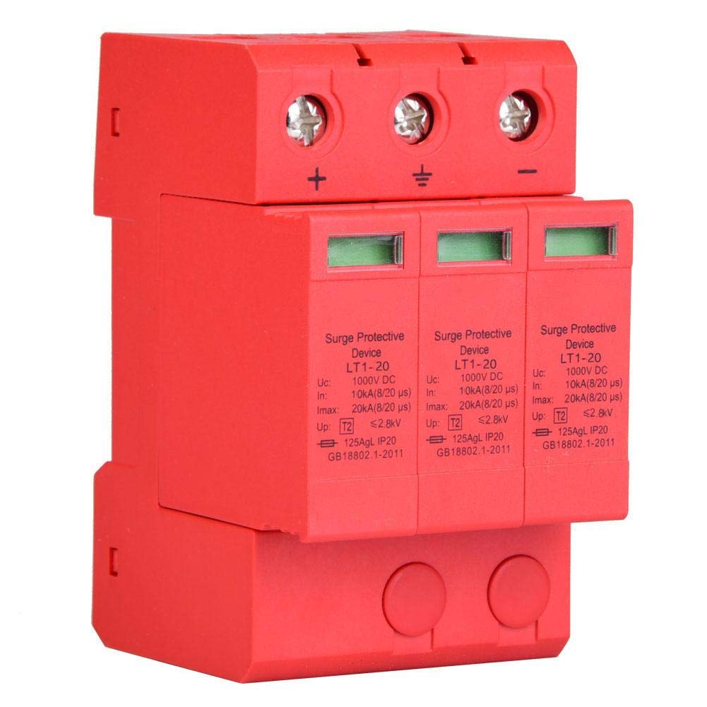 3P 3.0KV DC Power Protector Arrester Device for 5mm DIN Rail Mounting (3P20KA)