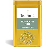 Tea Forte Moroccan Mint Loose Leaf Tea Canister | Makes 35-50 Cups, Handcrafted Loose Leaf Green Tea Blend, Airtight Decorative Canister, Premium Gift for Tea Lovers