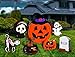 Unomor Halloween Yard Decorations Outdoor Skeleton Ghost and Pumpkin Yard Stake Signs Set, 7 Pack