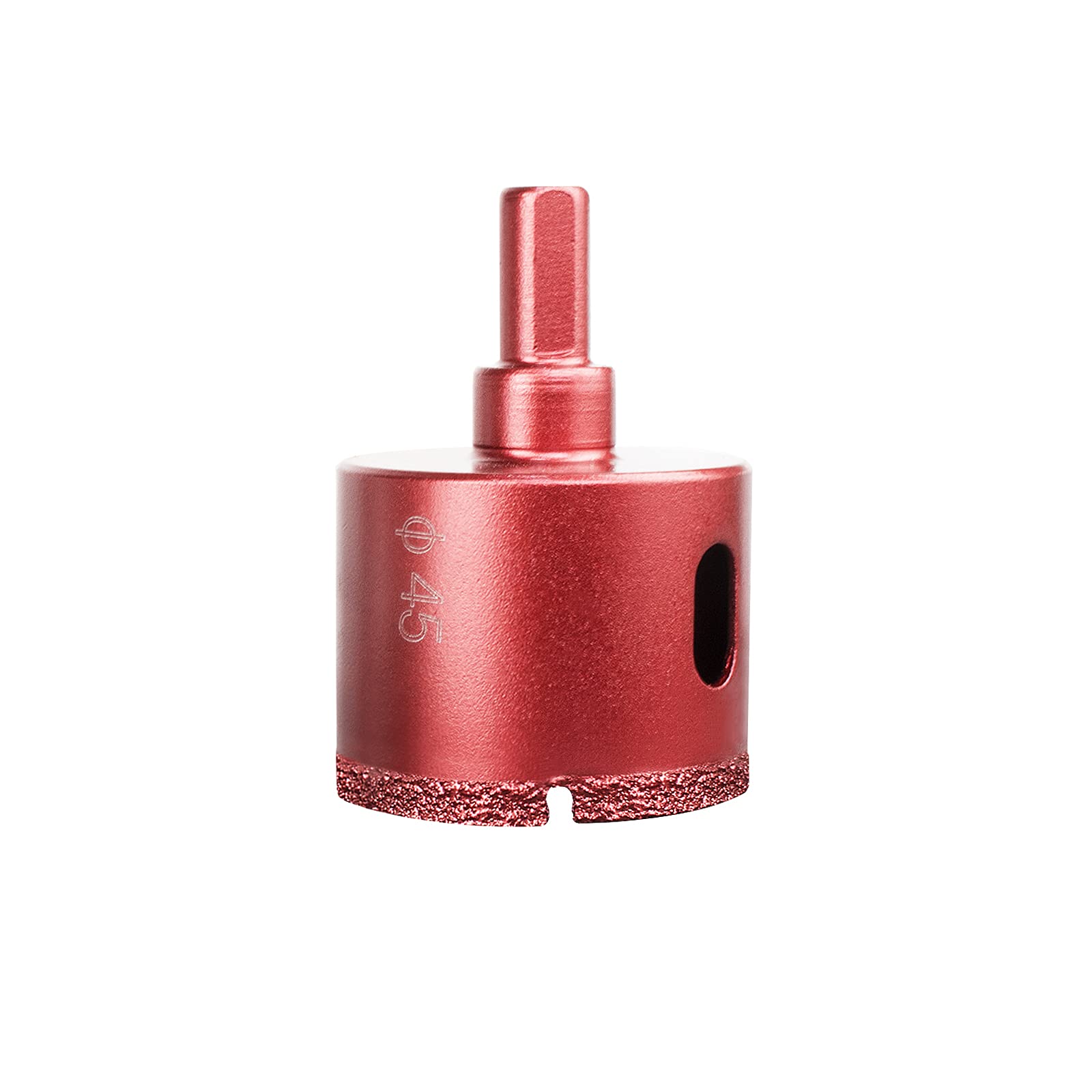 Meccion Diamond Drill Bit Brazed Core Hole Saws, Performance Hollow Hole Cutter for Glass/Tile/Granite/Marble/Porcelain (45mm)