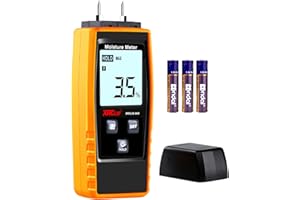 XRCLIF Wood Moisture Meter - Digital Moisture Meter for Wallls/Firewood/Lumber/Mortar, Handheld Wood Humidity Meter, Moisture Detector for Walls