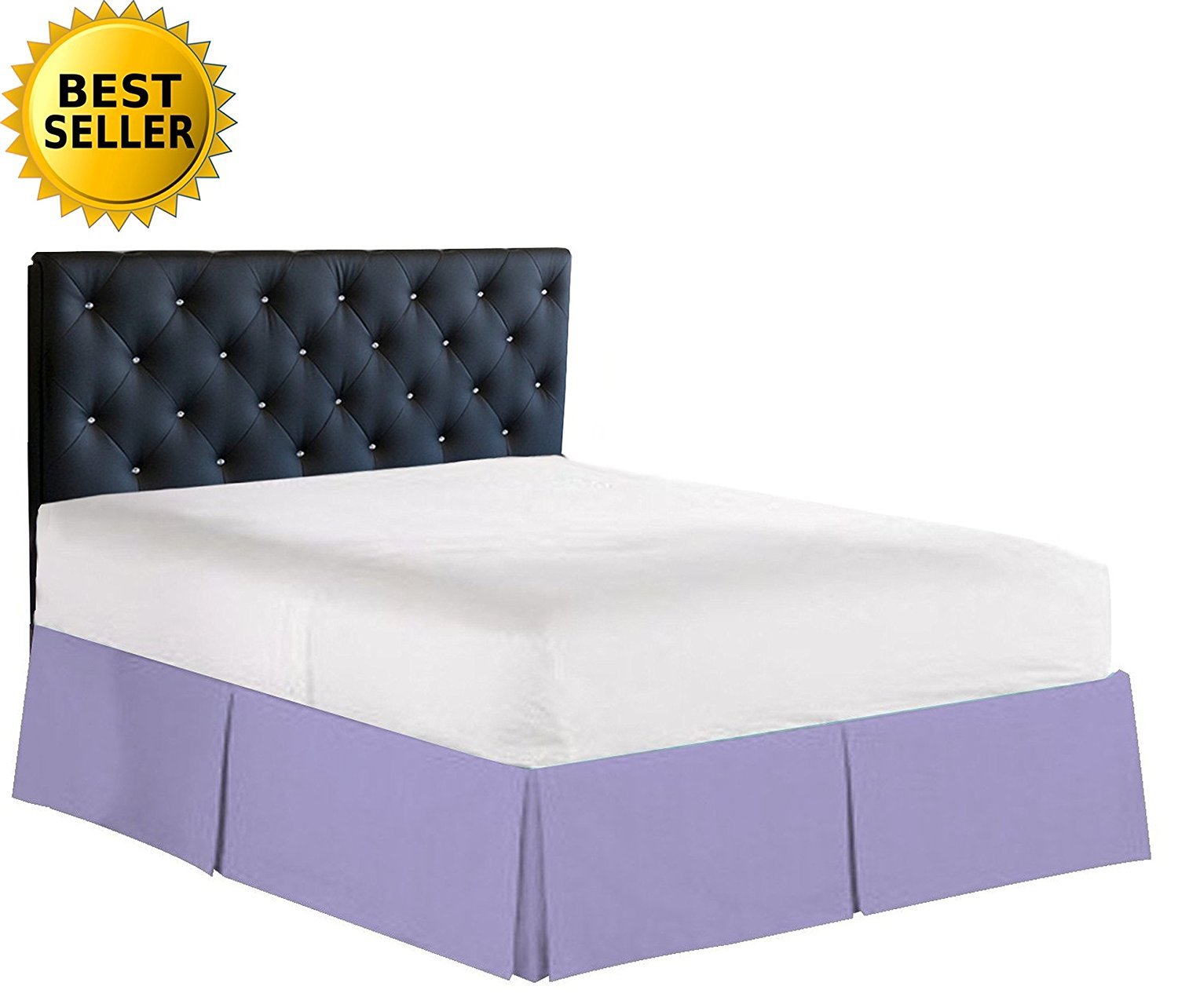 Elegant Comfort 1500 Thread Count Wrinkle & Fade Resistant Egyptian Quality Bed Skirt/Dust Ruffle - Pleated Tailored 14inch Drop, Queen, Lilac