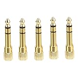 Amazon Basics Gold Plated 6.35mm 1/4 Male to 3.5mm 1/8 Female Stereo Headphone Adapter - 5-Pack