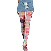 Vintage 60s Printed Funky Tights for Women Y2K Tie Dye Mesh Pantyhose Skinny Body Shaping Leggings Streetwear