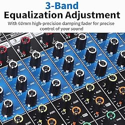 Kmise 8 Channel Professional Audio Mixer 99 Sound