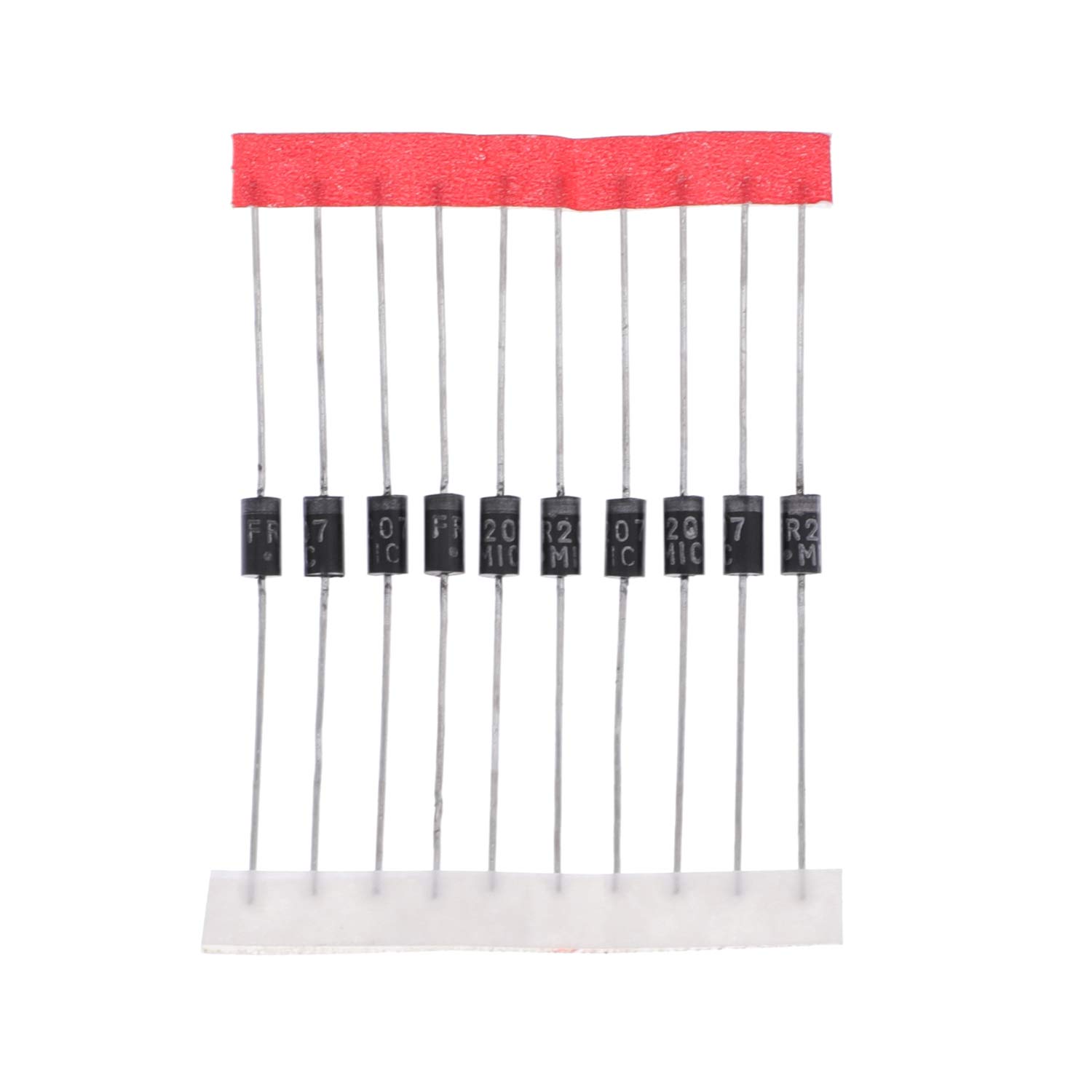 HUABAN 50PCS FR207 Fast Recovery Rectifier Diode 2A 1000V 150-500ns DO-15 (DO-204AC) Axial 2 Amp 1000 Volt