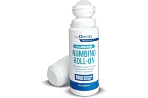 Myderm Medical 5% Lidocaine Roll On - 3 fl oz - for Minor Aches, Scratches and Anorectal Discomfort - Waxing, Piercing and Tattoo Numbing - Made in The USA