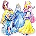 Jolly Jon Disney Princess Birthday Party Balloons - 5 XL Super Shape Decorations – Giant Size Belle Cinderella Elsa – Jumbo Snow White & Sleeping Beauty - Beautiful Balloon Bouquet - Bundled