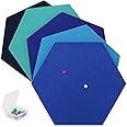 SEG Direct Hexagon Felt Bulletin Board, Large Felt Pin Board Self Adhesive Memo Felt Wall Tiles with Push Pins for Wall Office Home Decor, 11.8 x 10.2 in, 5PCS(Blue Series)