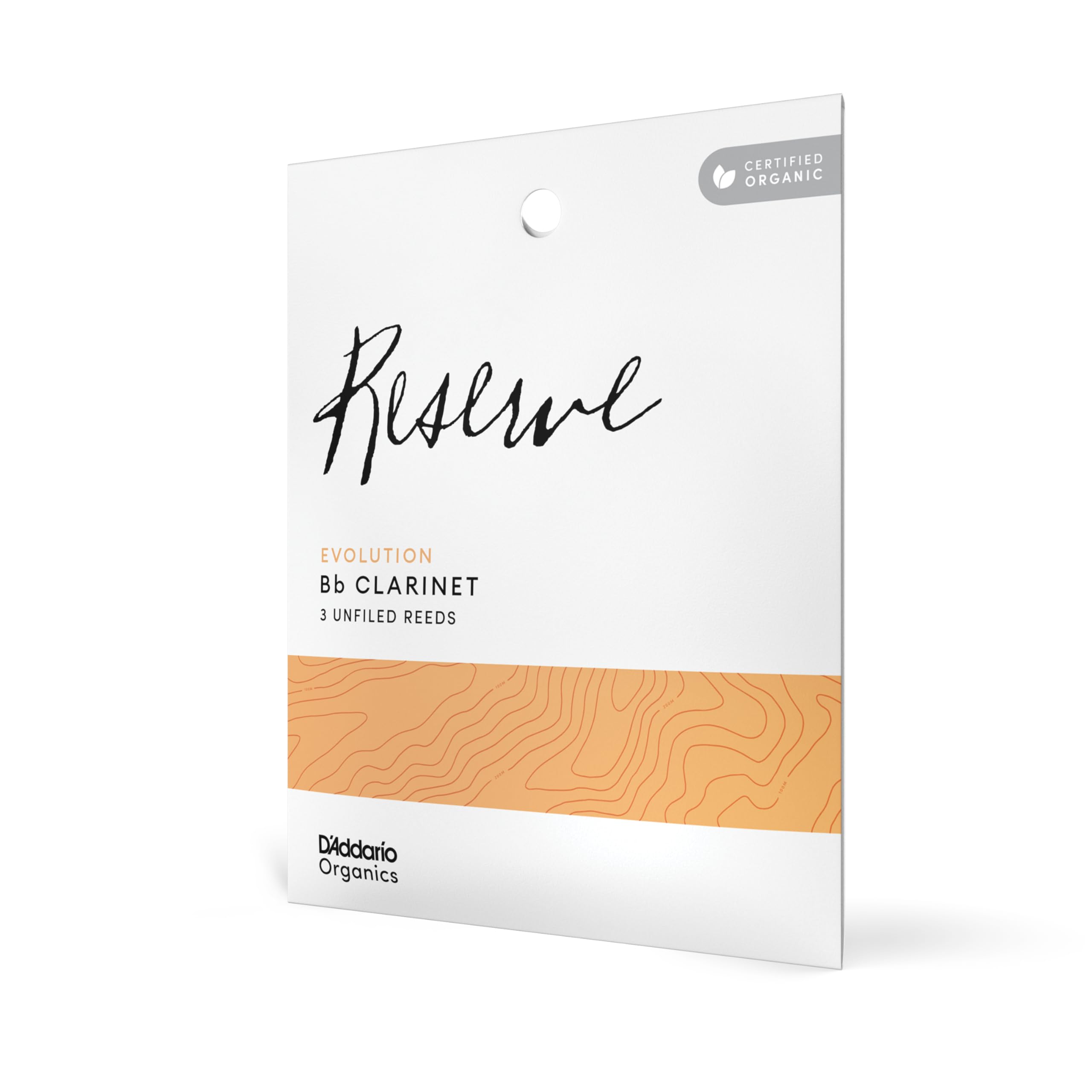 D'Addario Organic Reserve Evolution Bb Clarinet Reeds - Reeds for Clarinet - Individually Sealed - 3.5 Strength, 3 Pack