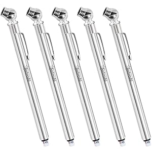 AstroAI Pencil Tire Pressure Gauge (0-75PSI) Metal Made Nozzle for Small Vehicles (5 Pack)