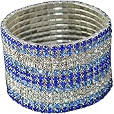 Yecomsy Multicolor Rhinestone Stackable Stretch Bracelets 12 Rows Sparkling Strand Crystal Tennis Bracelet Rhinestone Bracelet Wedding Jewelry for Women Bridal Girls