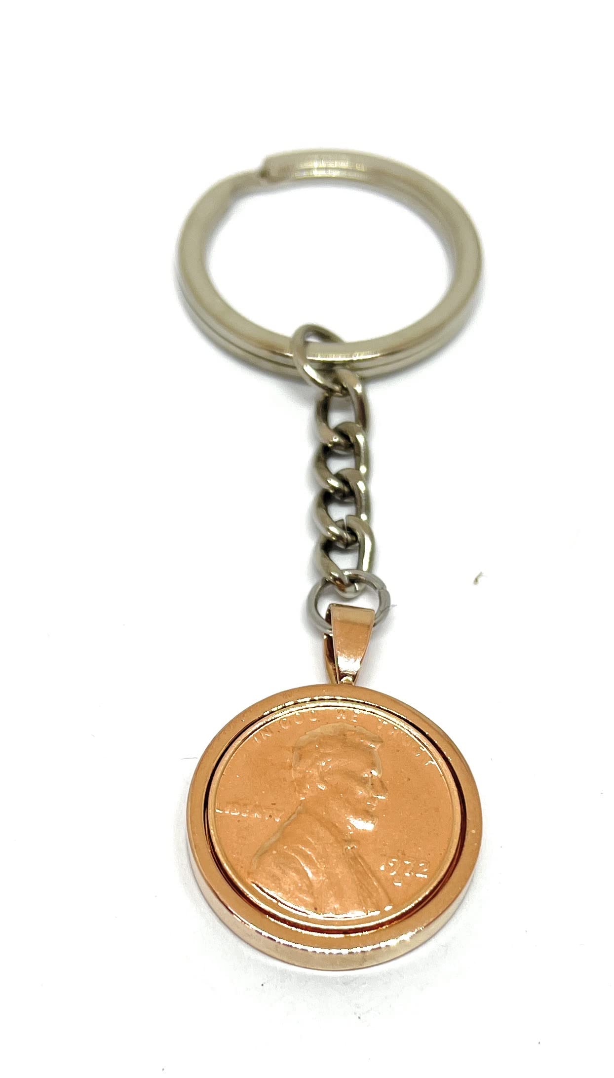 OCC Old Coin Cufflinks 1972 Original Lincoln Cent Keyring for a 54th birthday for Mum, Nan, Gran RG
