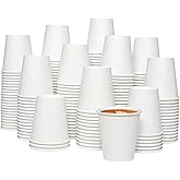 JOLLY CHEF 300 Pack Disposable Coffee Cups 10 oz, Versatile White Hot Beverage Cups for Party, Office, Home, Travel