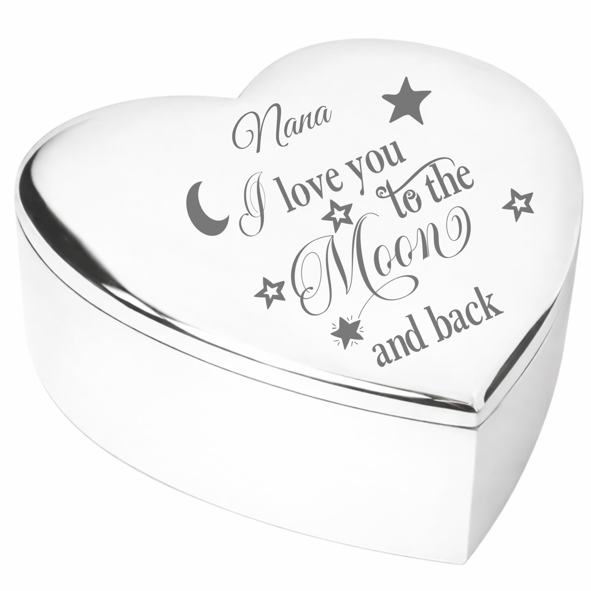 NANA I LOVE YOU TO THE MOON & BACK Silver finish TRINKET BOX