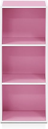 Furinno LUDER 3-Cube Bookshelf White Pink 30.5x80x23.6 cm view 7