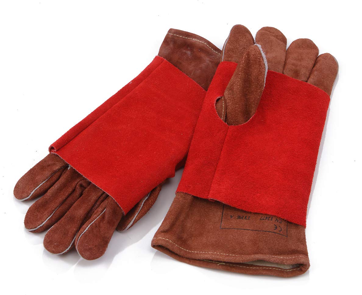 Welding Glove Protector, Leather, Heavy Duty, Fire Retardant. Extends The Life of Welding Gloves, Blue,Red - Image 3