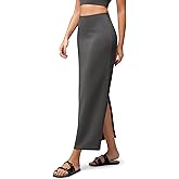 ODODOS Modal Soft Maxi Skirt for Women, Back Slit High Waist Casual Long Pencil Skirts