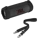 Hzycwgone Silicone Cover Case for JBL Flip 7 - Portable Waterproof and Drop-Proof Speaker,for JBL Flip 7 Travel Carrying Skin Protective Case Shoulder Bag Accessories,Black