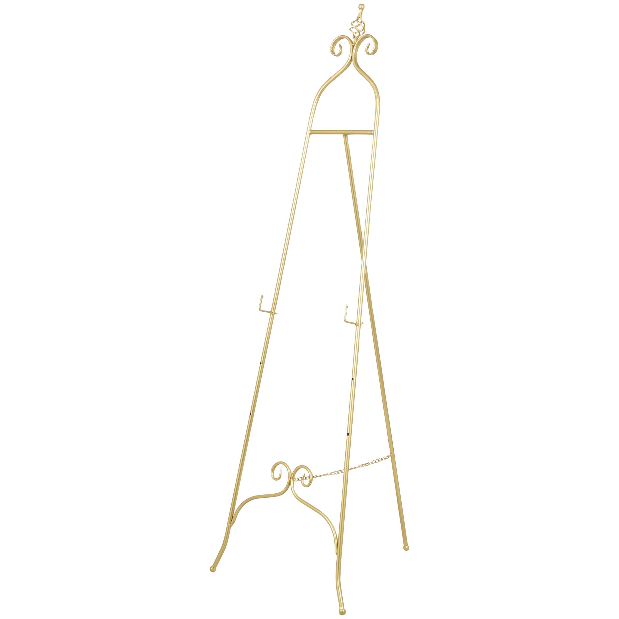 Photo 1 of Deco 79 Metal Scroll Display Easel 3 Tier Floor Standing Easel, Display Stand 21" x 21" x 63", Gold
