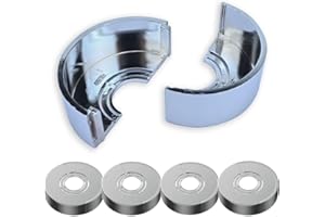 SHENGHANG 4pcs cuttable Wall Split Flange, Split ABS Lightweight Escutcheon Cover Plate,Chrome,for 10/26/33mm(0.8/1.0/1.2in) Copper, PEX Pipe (Tall 10mm color)