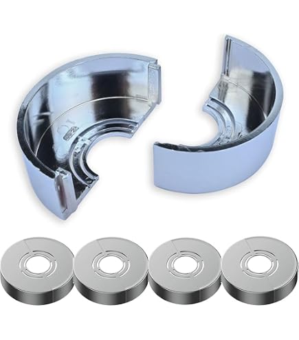 4pcs Cuttable Wall Split Flange, Split ABS Lightweight Escutcheon Cover Plate,Chroe,for 10/26