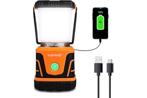 YUNYAO LED Camping Lantern Rechargeable,2200LM,4800mAh Power Bank,Lantern Flashlight for Power Outages, Emergency,Hurricane,IP44 Waterproof,4 Light Modes,Portable Light for Hiking and More,USB Cable Included