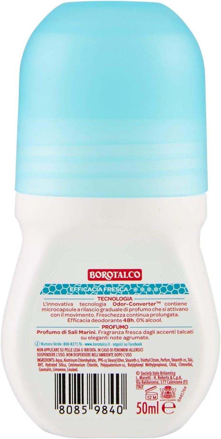 Borotalco Deodorant roll-on active blue - 50 ml, 50 ml (Pack of 1) - Image 4