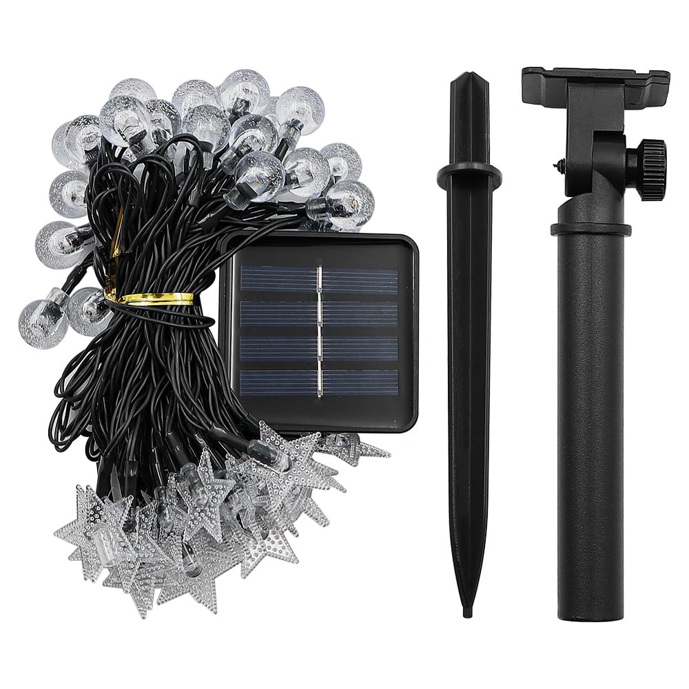 Tiardey Solar String Lights Outdoor Waterproof, 50LED 8 Modes Solar Fairy Lights Outside/Inside Lighting