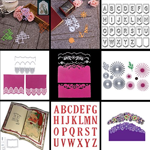SaroraAlphabet Cutting Dies Stencil DIY Scrapbooking Embossing Album Paper Card Craft - Thumbnail 4