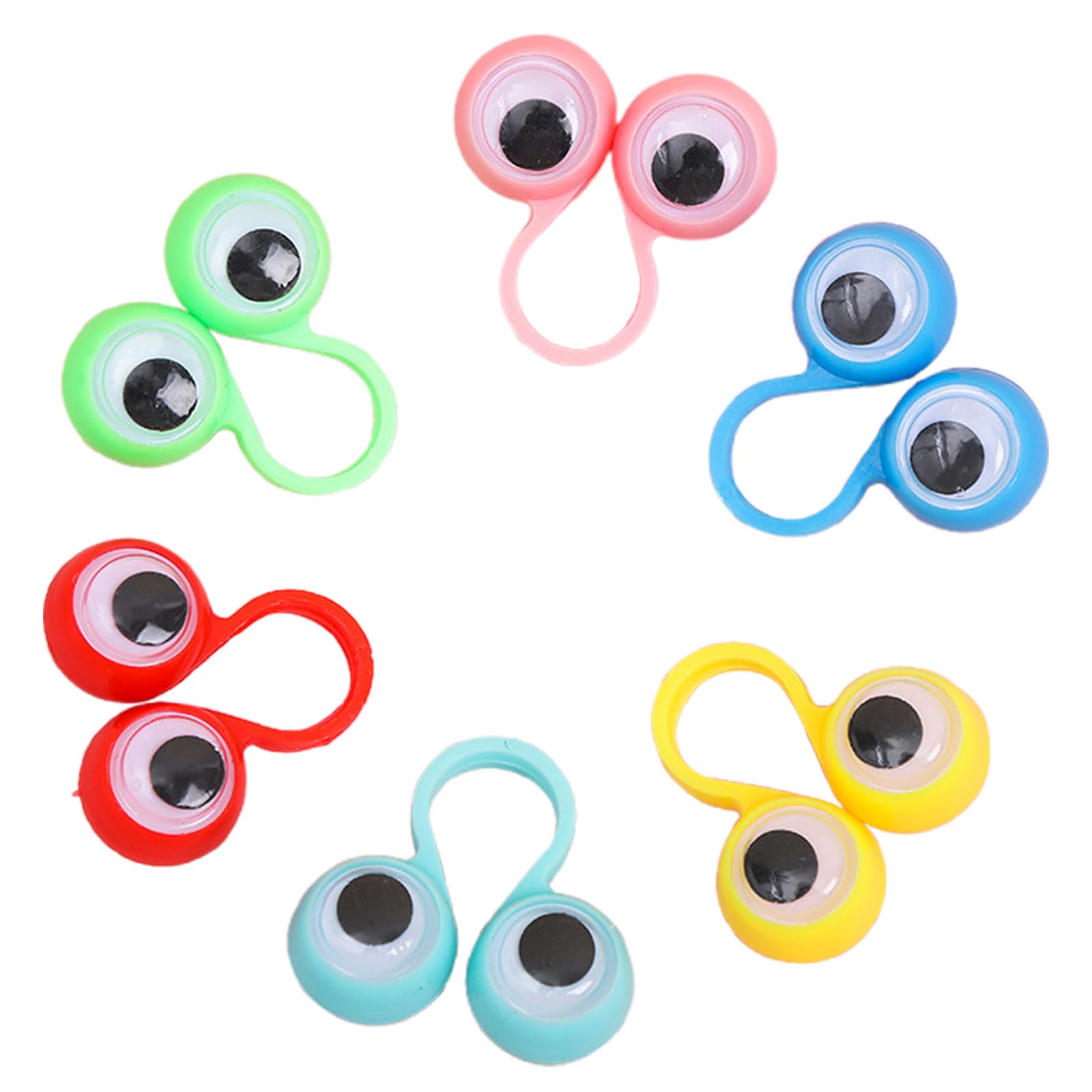 50 PCS Large Googly Eye Rings Finger Puppets Eyes On Rings Eyeball Ring Finger Toys for Kids Goodie Bags Halloween Party Favors Birthday Present Random Color