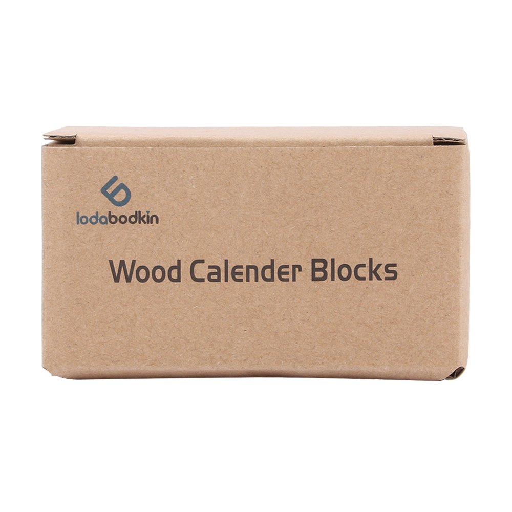 Lodabodkin Creative Wooden Cubes Perpetual Calendar, Desk Organizers Decorations