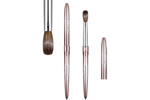 Acrylic Nail Brush Size 12,KEMEISI 100% Pure Kolinsky Nail Art Brushes Sturdy Handle Oval Shaped Acrylic Powder Nail Design Tools for Professional Manicure DIY Home Salon (Brown Gradient)