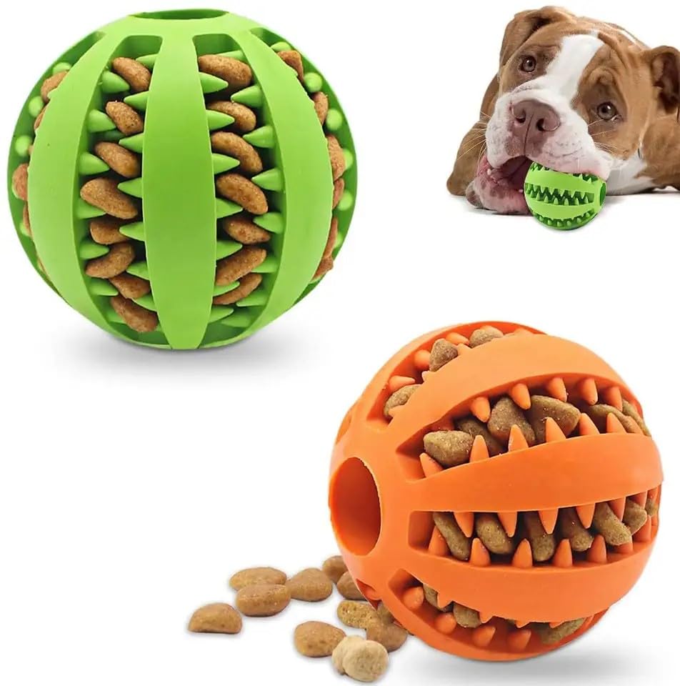 Indestructible Pet Ball Chew Do Toy 5cm - Interactive, Treat Dispensing - Rubber - Blue - Suitable for Small Breeds (UK Brand)
