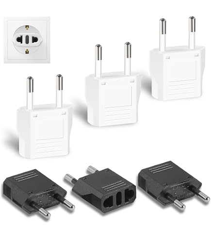 GOSONO 2-Pack US To EU Travel Plug Adapter - White, Converts USA Plugs To European Outlets - View #7