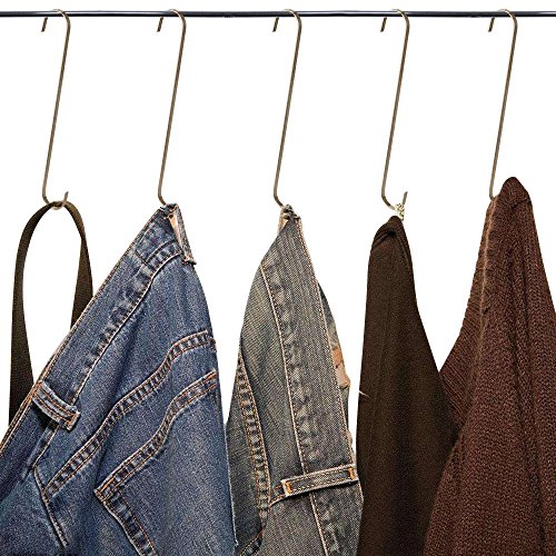 S Hooks, VIPITH 4 Pack 12 inch Stainless Steel Metal Long S Shaped Hooks Heavy- Duty S Hanging Hooks Hangers for Pan&Pot Kitchenware Planter Bag Towel Umbrella Folder Cage in Kitchen Bedroom Bathroom