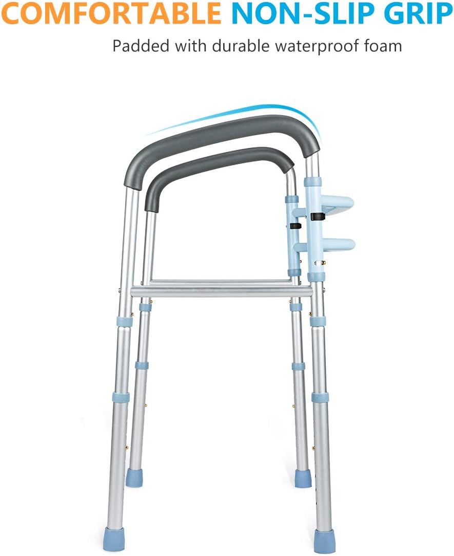 OasisSpace Stand Alone Toilet Safety Rail - Heavy Duty Medical Toilet Safety Frame for Elderly, Handicap and Disabled - Adjustable Bathroom Toilet Handrails, Width Adjustable Design, Fit Any Toilet: Health & Personal Care