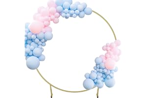 CLUDPARK Arch Backdrop Stand, 6.5FT Wedding Arch Metal Round Backdrop Stand, Circle Balloon Arch Frame for Parties and Anniversary, Wedding Arches for Ceremony, Photo Background Decoration Arch Stand