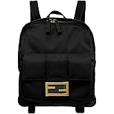 FENDI Baguette Logo Backpack, Black Nylon, Backpack for Women 8BZ048