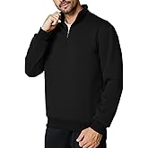 Menoio Men's Quarter Zip Up Pullover Long Sleeve Mock Neck Sweatshirt Casual Slim Fit Fleece Sweaters