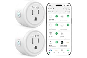 GHome Smart Plug, WiFi Smart Plugs Work with Alexa and Google Home, Smart Outlet Timer with APP Remote Control, 2.4GHz Wi-Fi Only, No Hub Required, ETL FCC Listed, White