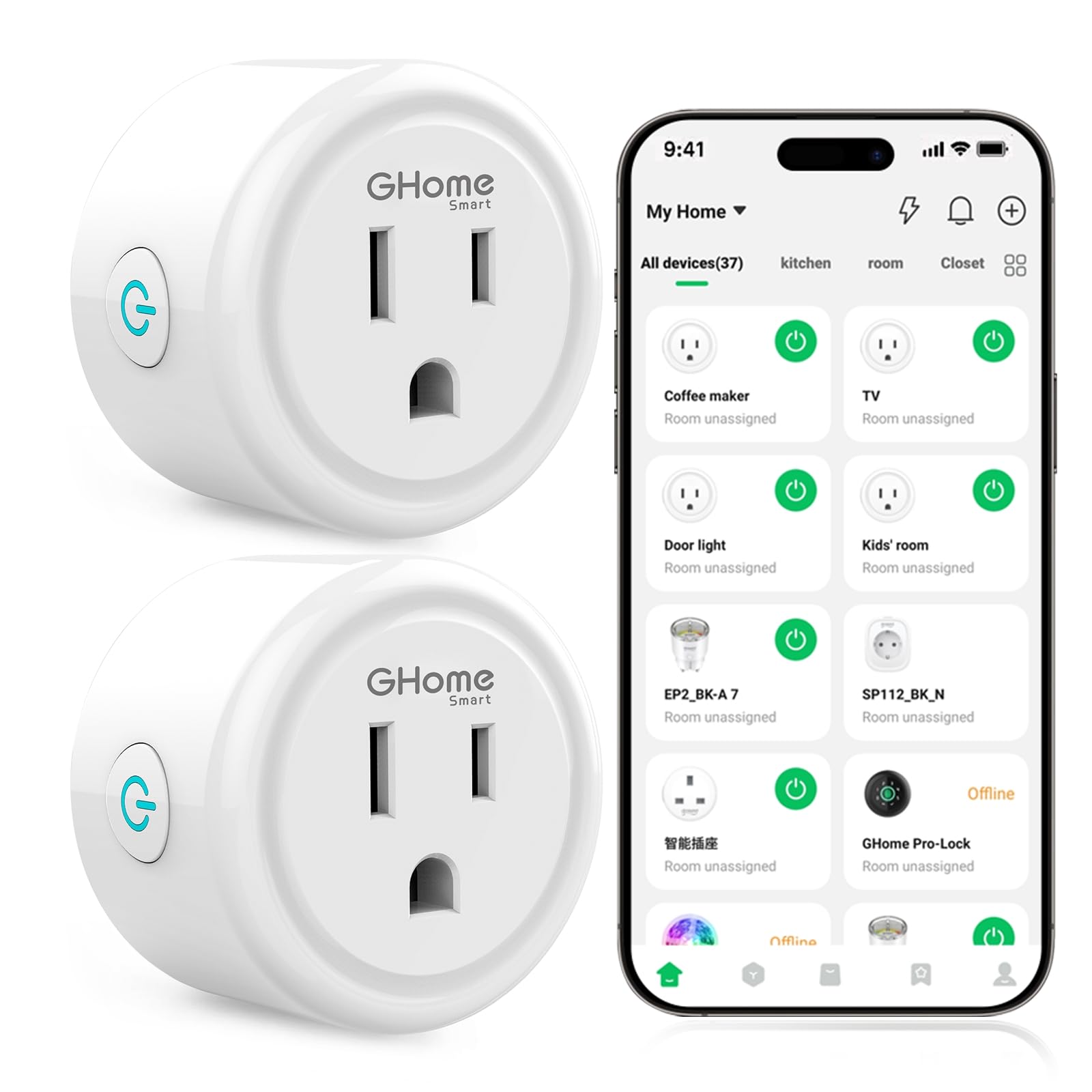 GHome Smart Plug, WiFi Smart Plugs Work with Alexa